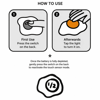 VayTrove™ Tap-to-Glow Fried Egg Night Light
